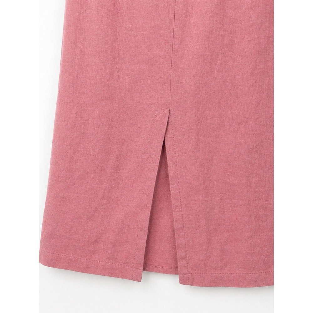 Quince 100% European Linen Scoopneck Midi Dress Mauve Mist Womens L Minimalist - Picture 6 of 9